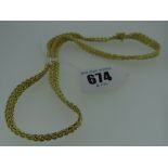 9CT YELLOW GOLD ROPE TWIST NECKLACE in Oro Collection box, 10.2gms