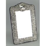 QUEEN ELIZABETH II BRITANNIA STANDARD SILVER FRAMED TABLE-MIRROR in the high-Victorian style with
