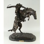 FREDERIC REMINGTON (1861-1909) iconic American later-cast bronze sculpture - rugged frontier