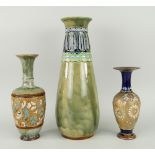 DOULTON LAMBETH SLATERS PATENT BOTTLE VASE together with Royal Doulton Slaters Patent vase and a