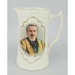 VINTAGE COMMEMORATIVE JUG FOR DAVID LLOYD GEORGE, portrait of the politician with Welsh