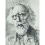 AUGUSTUS JOHN print - self portrait from a pencil drawing, with believed separate signature and date