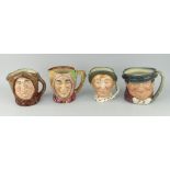 FOUR ROYAL DOULTON CHARACTER JUGS to include 'Jarge', 'Friar Tuck', 'Touch Stone' and 'Tony