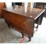 LARGE VINTAGE BARLEY TWIST GATE-LEG TABLE