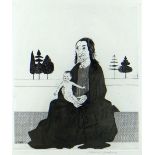 DAVID HOCKNEY etching, aquatint - entitled 'The Enchantress With The Baby Rapunzel' dated 1969, with