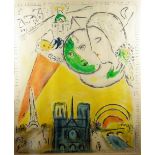 MARC CHAGALL (1887-1985) 1979 lithograph - exhibition poster for The Museum of Art Israel, printed