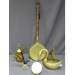 OSTRICH EGG and mixed brassware ETC