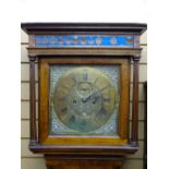 GEORGE III WALNUT LONG-CASE CLOCK, signed Smith Macclesfield, caddy top with glazed door and