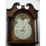 EARLY 19TH CENTURY OAK LONG-CASE CLOCK with rolling moon movement and dial by John Evans Pwllheli,