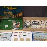 COLLECTION OF TRIANG/MINIC & DINKY BATTLESHIPS, cruise liners, planes and associated sets