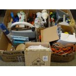 FIVE BOXES OF HOUSEHOLD GOODS & ELECTRICALS