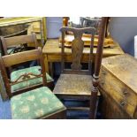 ANTIQUE FURNITURE - commode, pair of chairs, side table, mirror, standard lamp ETC