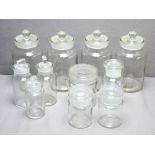 APOTHECARY JARS - various sizes with lids