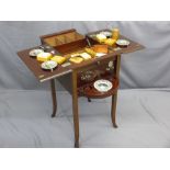 NICE QUALITY METAMORPHIC MAHOGANY GAMES TABLE with interior counters and containers, 76cms H, 42 x