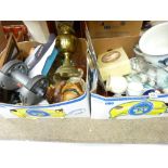 CHINA & GLASSWARE, an assortment of, and household items (two boxes)