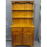 NEAT REPRODUCTION PINE KITCHEN DRESSER, 177cms H, 91cms W, 44cms D