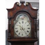 CASSERA, STOURBRIDGE MOON PHASE DIAL MAHOGANY LONG-CASE CLOCK, arched dial set with Roman numerals