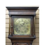 THOMAS BROWN, CHESTER, CIRCA 1780 OAK LONG-CASE CLOCK, 12.25in square brass dial set with Roman