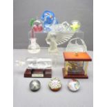 GLASS PAPERWEIGHTS - Millefiori, others and similar items including ornamental ship in a bottle ETC