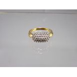 18CT GOLD DIAMOND CLUSTER RING, Maker's mark CG stamped '33PTS', ring size Mid O-P, 3.9grms gross