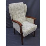 LANCASTER DE-LUXE UPHOLSTERED WINGBACK ARMCHAIR, 117cms H, 65cms W, 48cms seat D