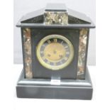 SLATE MANTEL CLOCK, 30cms H x 25cms W