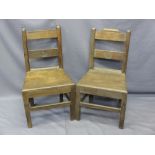 TWO ANTIQUE OAK FARMHOUSE CHAIRS