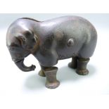 PATENT 1873 CAST IRON WALKING ELEPHANT TOY manufactured by The Ives Toy Company of Bridgeport,