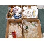 GLASSWARE - fine quality drinking and other and a quantity of mixed porcelain (four boxes)