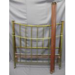 VINTAGE 4FT 6IN BRASS BEDSTEAD with connecting irons