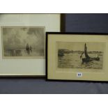 COLIN HUNTER etching and a SAM J M BROWN etching