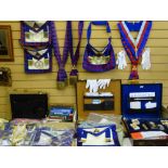 MASONIC REGALIA, jewels, associated books ephemera and commemorative ware, a large single owner