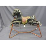 VINTAGE METAL CHILD'S SIT-ON HORSE TOY, 89cms H