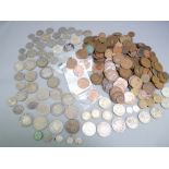 SILVER COINAGE, MAINLY BRITISH, a parcel of, 19.5ozs and a large parcel of British brass coinage