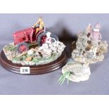 COUNTRY ARTISTS - 'Room for Two' sculpture on a wooden plaque, Lilliput Lane 'The Gables' and '