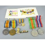 WWI & WWII MEDALS & ASSOCIATED MATERIAL to include a WWI pair awarded to 'MZ3384 D W Roberts SIG.
