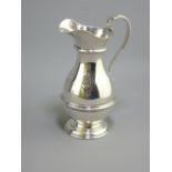 PLAIN SILVER CREAM JUG with circular base, narrow neck, initialled 'C E R', 3.8ozs, London 1905