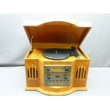 VINTAGE STYLE RADIO GRAMOPHONE with turntable and CD player E/T