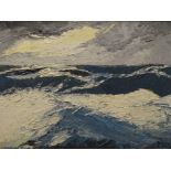 PALETTE KNIFE oil on board - Rough Seascape, unsigned, 44 x 60cms
