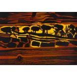 BERT ISAAC (1923-2006) woodcut print - entitled 'Wood Edge', signed, 24 x 32cms