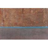 GEOFF YEOMANS (b. 1934) mixed media - untitled (Plimsoll Line?), signed, 13 x 22cms