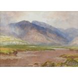 PHILIP OSMENT watercolour - mountainous landscape, entitled 'Rain Clearing - Snowdonia', signed