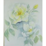 SUZANNE BROOKER watercolour - entitled 'Yellow Roses', signed, 35 x 29cms