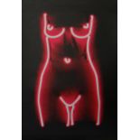 ROMILY ALICE WALDEN unframed limited edition (92/100) two-colour screenprint - pink torso, signed,