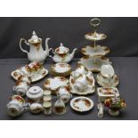 ROYAL ALBERT COUNTRY ROSES TEAWARE, approximately 30 pieces