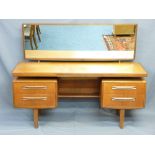 G-PLAN MID CENTURY DRESSING TABLE with central jewellery drawer and long mirror, 120cms H (overall),