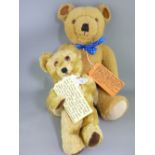 TWO VINTAGE TEDDY BEARS including a 1989 Lakeland Bears 18in brown cotton plush, designed by Wendy