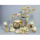 ONYX - telephone, candelabra, ornamental eggs ETC