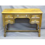 OLD CHARM KNEE-HOLE DESK with central drawer, 73cms H, 107ms W, 46cms D