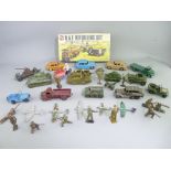 DINKY, MECCANO & BRITAINS DIECAST MILITARY & OTHER VEHICLES and figures, an ice cream seller bicycle